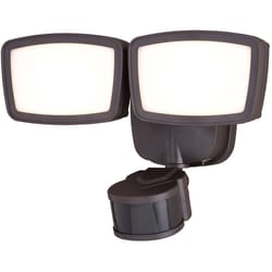 Dualux Motion-Sensing Hardwired LED Bronze Security Floodlight