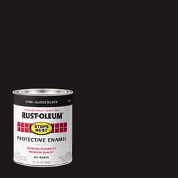 Rust-Oleum Stops Rust Indoor and Outdoor Semi-Gloss Black Oil-Based Protective Paint 1 qt