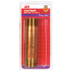 Ace 3/4 in. MPT Red Brass Nipple 4 in. L
