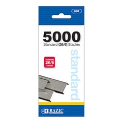 Bazic Products Standard 26/6 1/2 in. W X 1/4 in. L Flat Crown Staples 5000 pk