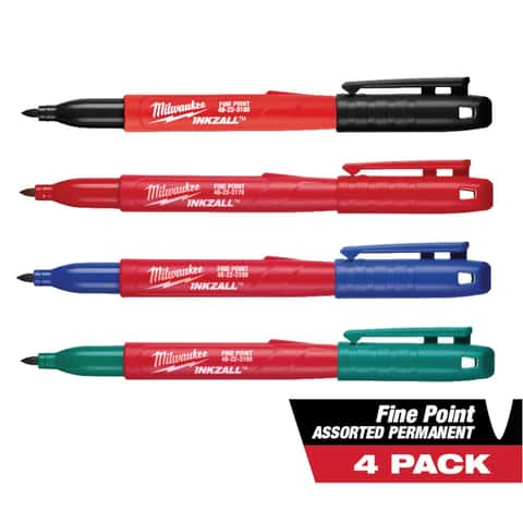 Milwaukee INKZALL Black Fine Tip Jobsite Marker 4 pk - Ace Hardware