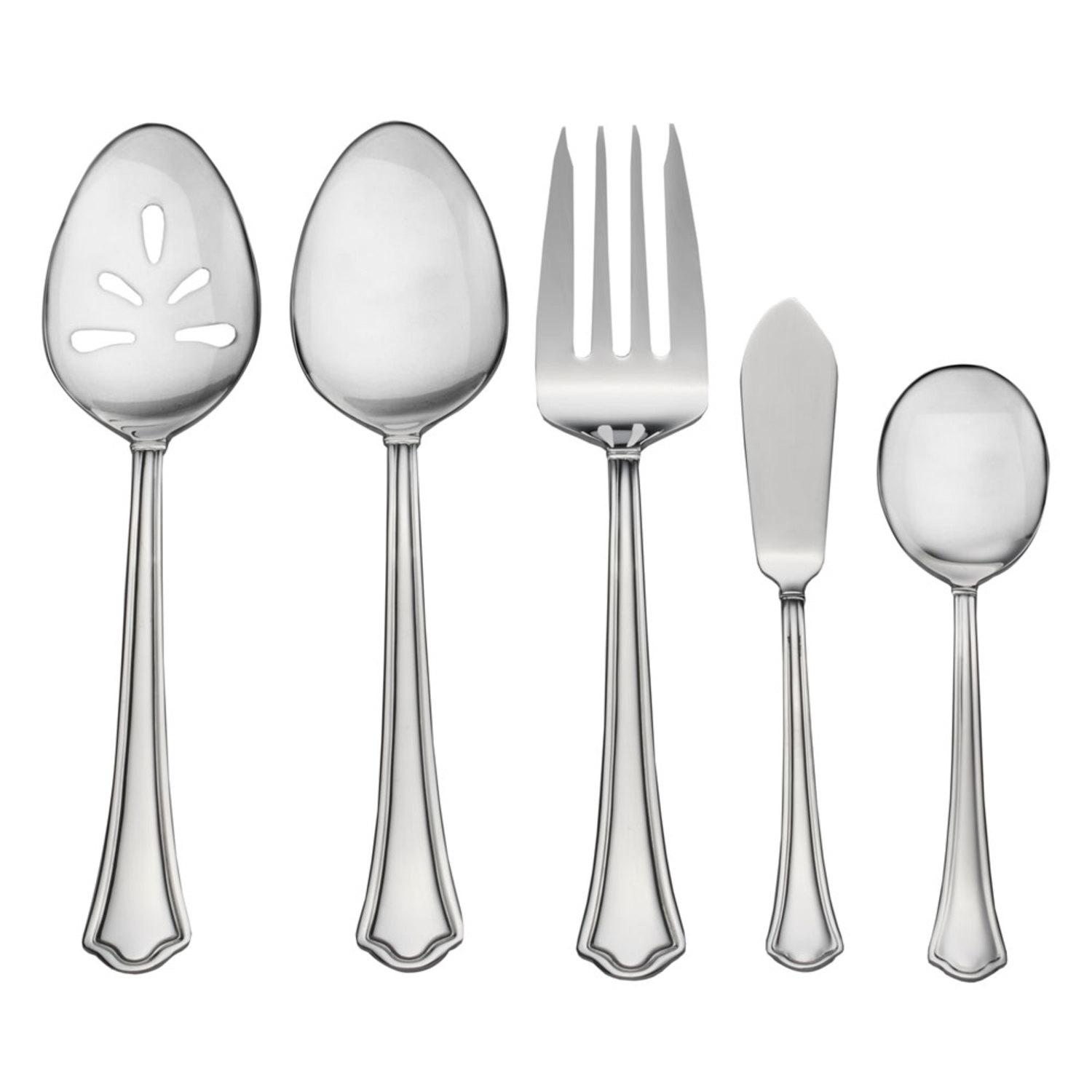 Pfaltzgraff Silver Stainless Steel Scalloped tip Flatware Set 53 pk Sansujyuku sansujyuku.com