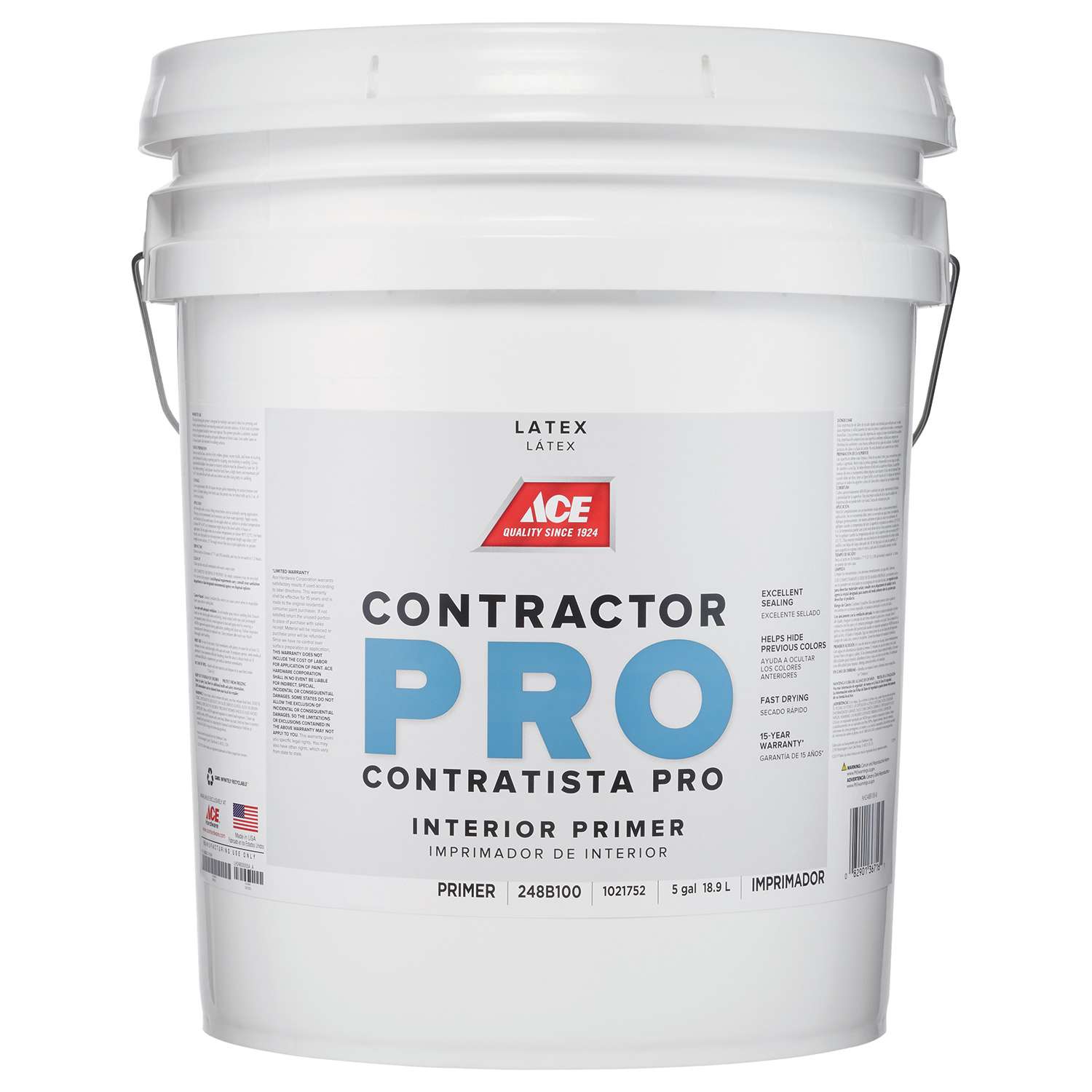 Ace Contractor Pro Primer Goes on White Flat Latex Primer 5 gal