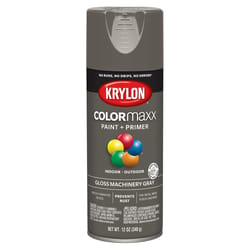 Krylon ColorMaxx Gloss Machinery Gray Paint + Primer Spray Paint 12 oz.