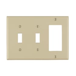 Leviton Ivory 3 gang Thermoset Plastic Decorator/Toggle Wall Plate 1 pk