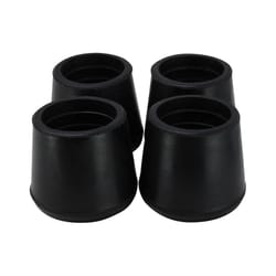 Ace Rubber Leg Tip Black Round 1 in. W 4 pk