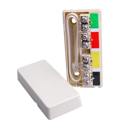 Ace New and Old Work Rectangle PVC Phone Junction Box Ivory