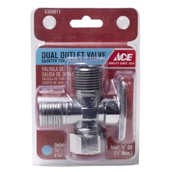 Ace 5/8 in. FPT X 1/2 in. Brass Shut-Off Valve