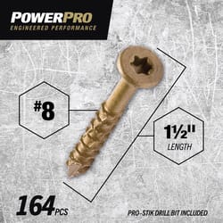 HILLMAN Power Pro No. 8 Ga. X 1-1/2 in. L Star Flat Head Coarse Multi-Material Screws