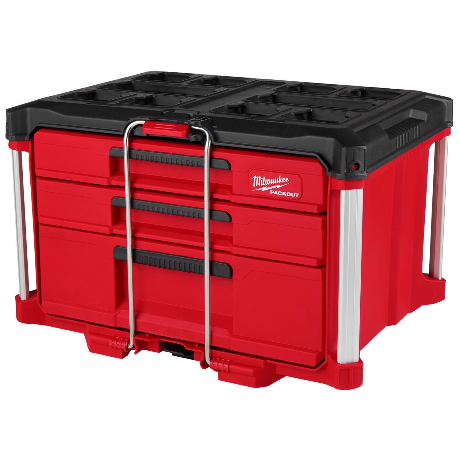 Milwaukee Packout 16.3 in. 3 Drawer Tool Box Black/Red - Ace Hardware