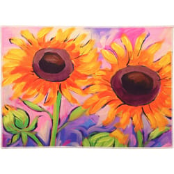 Olivia's Home 22 in. W X 32 in. L Multi-Color Sunflowers in the Breeze Polyester Accent Rug