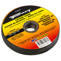 Forney 4-1/2 in. D X 7/8 in. Aluminum Oxide Metal Cutting Wheel 10 pk