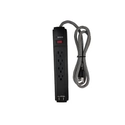 Fabcordz 4 ft. L 4 outlets Surge Protector Black 990 J