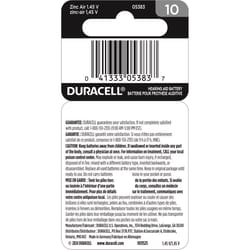 Duracell Zinc Air 10 1.5 V Hearing Aid Battery 8 pk