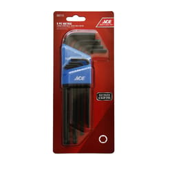 Ace Metric Long Arm Ball End Hex L-Key Set 9 pc