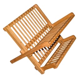 Totally Bamboo Compact 13.75 in. L X 13.5 in. W X 10 in. H Brown Bamboo Dish Rack