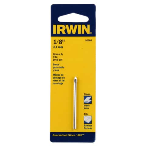 Irwin 1/8 in. X 2.25 in. L Carbide Tipped Glass/Tile Drill Bit Straight  Shank 1 pk - Ace Hardware