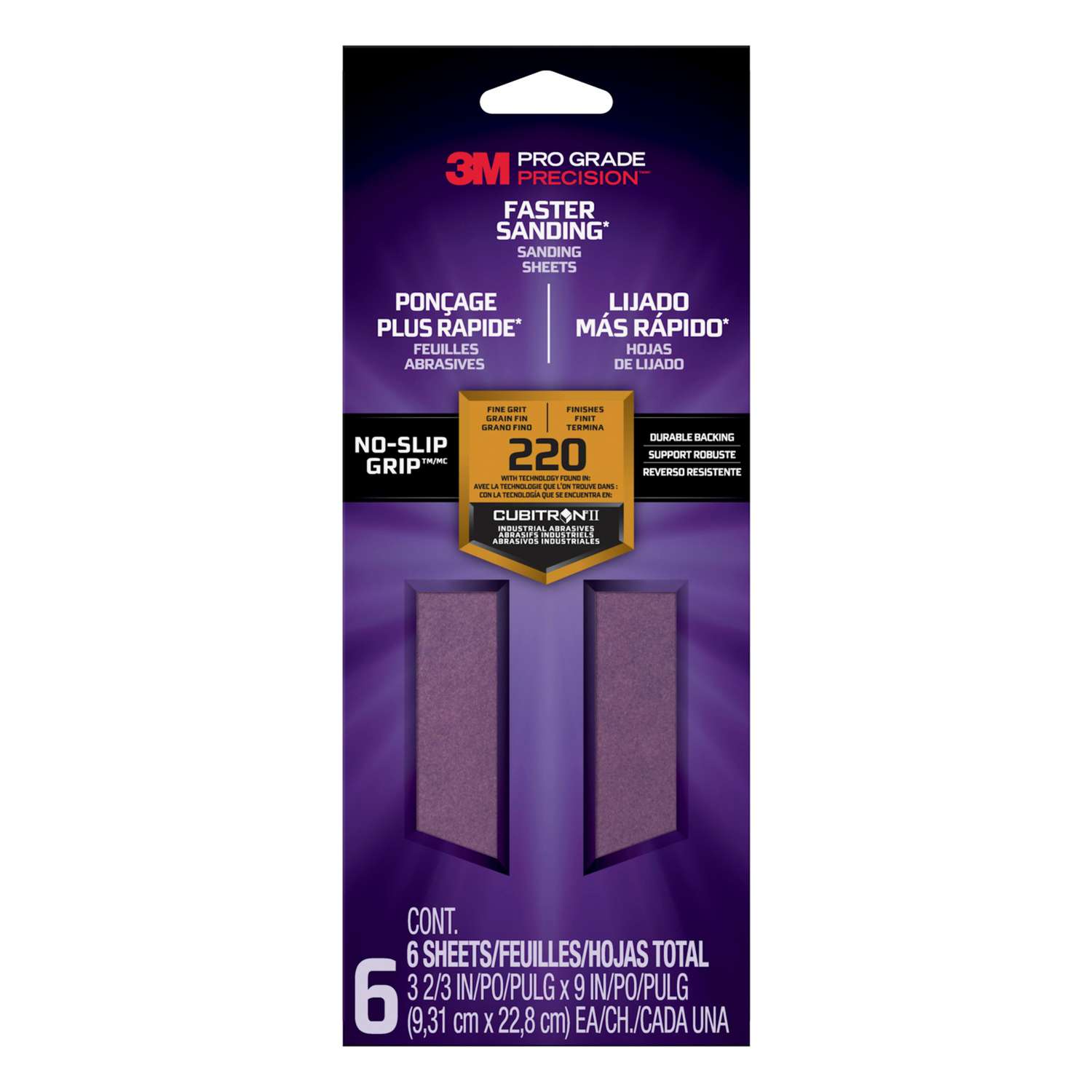 3M Pro Grade Precision 9 in. L X 32/3 in. W 220 Grit Ceramic Sanding