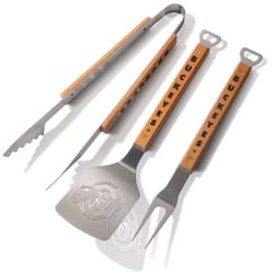 Sportula NCAA Stainless Steel Brown/Silver Grill Tool Set 3 pc