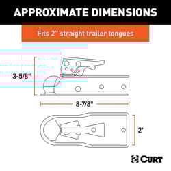 CURT 2000 lb. cap. 2 in. 1.87 in. Straight-Tongue Coupler