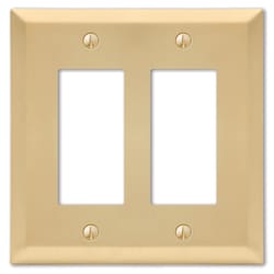 Amerelle Century Satin Brass 2 gang Stamped Steel Decorator Wall Plate 1 pk