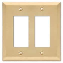 Amerelle Century Satin Brass 2 gang Stamped Steel Decorator Wall Plate 1 pk