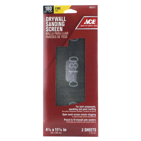 Ace 11-1/4 in. L X 4-1/4 in. W 180 Grit Silicon Carbide Drywall Sanding  Screen 2 pk