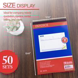 Bazic Products 5-9/16 in. W X 8-7/16 in. L White/Yellow Carbonless Invoice Book