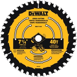 DeWalt 7-1/4 in. D X 5/8 in. Tungsten Carbide Circular Saw Blade 40 teeth 1 pk