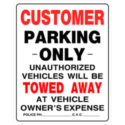 HILLMAN English White No Parking Sign 19 in. H X 15 in. W