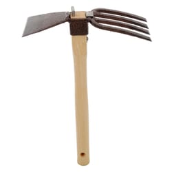 Zenport Carbon Steel Cultivator Hoe 15 in. Wood Handle