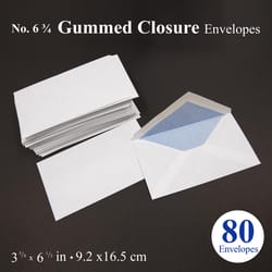 Bazic Products 3-5/8 in. W X 6-1/2 in. L No. 6 3/4 White Envelopes 80 pk