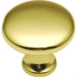 Hickory Hardware Conquest Transitional Round Cabinet Knob 1-1/8 in. D 1 in. Polished Brass 1 pk