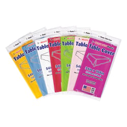 Diamond Visions Assorted Plastic Disposable Tablecloth 54 in. 108 in.