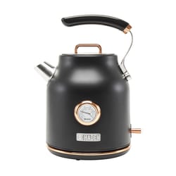 Haden Black Retro Stainless Steel 1.7 L Electric Tea Kettle