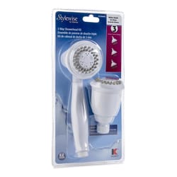 Keeney Stylewise White Plastic 3 settings Handheld Showerhead 1.8 gpm