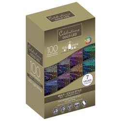 Celebrations Gold LED Mini Multicolored 100 ct Icicle Christmas Lights 8.5 ft.