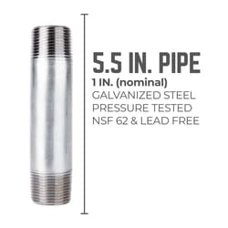 STZ Industries 1 in. MIP each X 1 in. D MIP Galvanized Steel 5-1/2 in. L Nipple