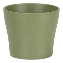 Scheurich Mirror Silver 8.25 in. D Ceramic Flower Pot Green