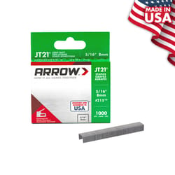 Arrow JT21 7/16 in. W X 5/16 in. L 23 Ga. Wide Crown Light Duty Staples 1000 pk