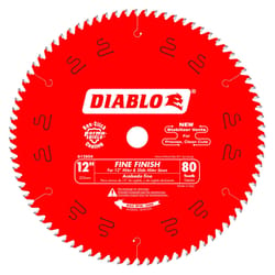 Diablo 12 in. D X 1 in. TiCo Hi-Density Carbide Finishing Saw Blade 80 teeth 1 pk