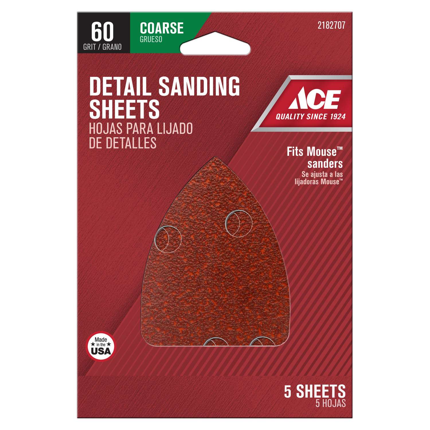 Ace Mouse 5 in. L X 31/2 in. W 60 Grit Aluminum Oxide Mouse Sandpaper