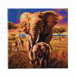 Crystal Art Craft Buddy Elephant of Savannah Framed Art Kit Multicolored