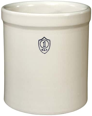 1-Gallon Lattice Ceramic Compost Crock - Black