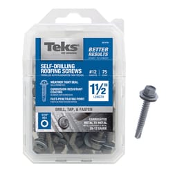 Teks No. 12 in. X 1-1/2 in. L Hex Drive Hex Washer Head Roofing Screws