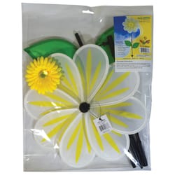 In The Breeze White Nylon 38 in. H Garden Stake Spinner