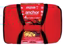 Anchor Hocking 10-1/2 in. W X 16-3/16 in. L Insulated Bake Ware Set Clear/Red 4 pc