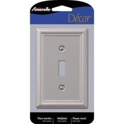 Amerelle Chelsea Brushed Nickel 1 gang Stamped Steel Toggle Wall Plate 1 pk
