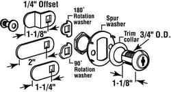 Prime-Line Bright Brass Gold Steel Cabinet/Drawer Lock