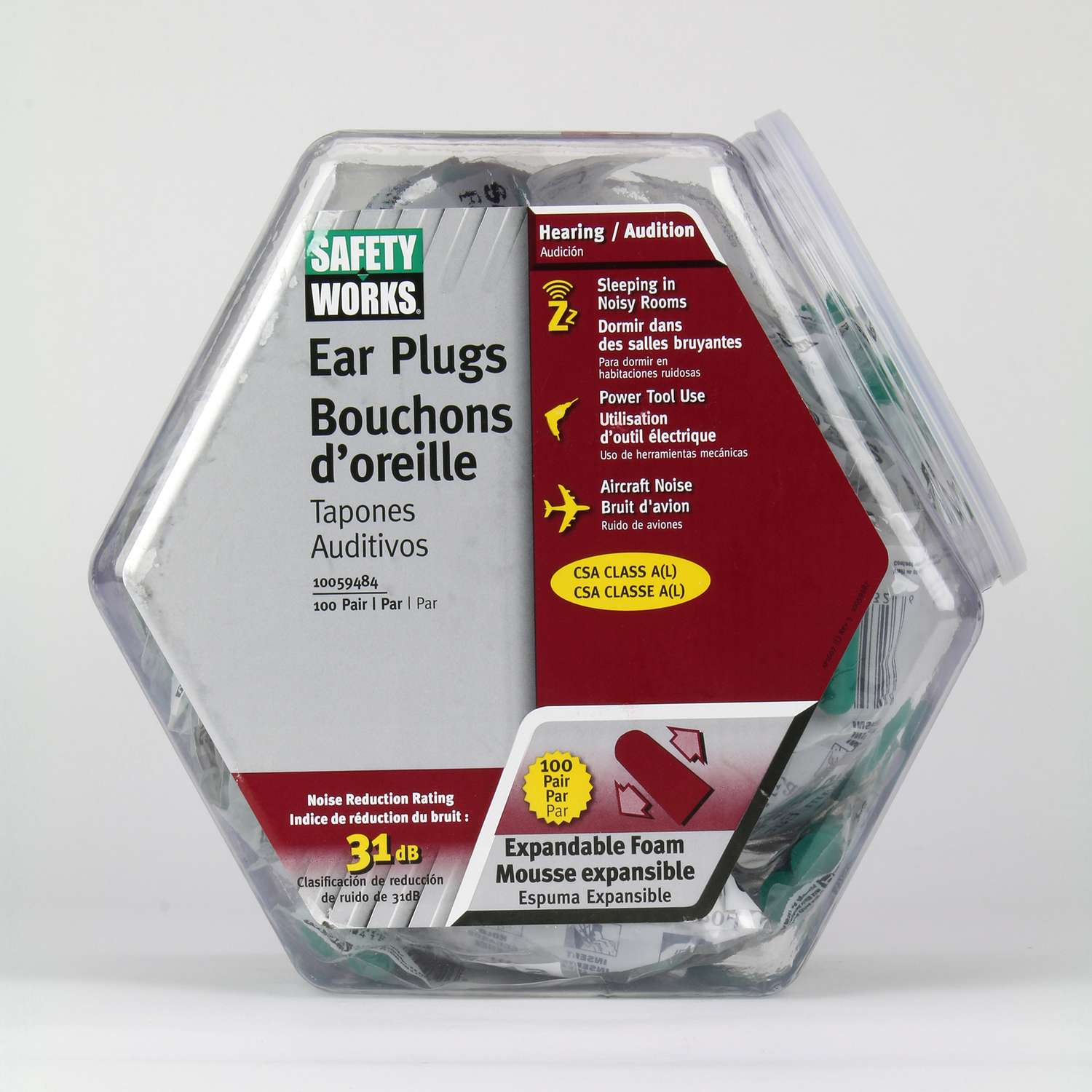 Safety Works 32 dB Foam Earplugs Green 1 pair Ace Hardware